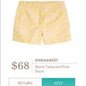 NWT OneMarket stitch fix high rise yellow shorts